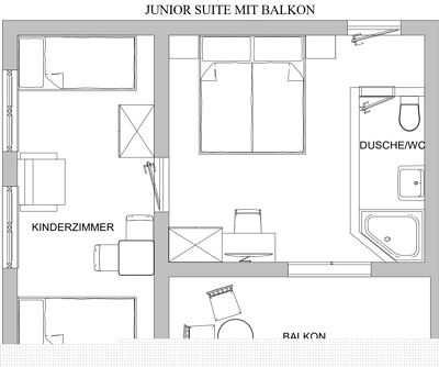 Junior suite, doccia, WC, balcone