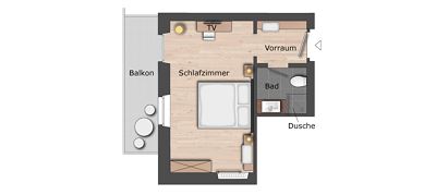 Double room, bath, toilet, balcony